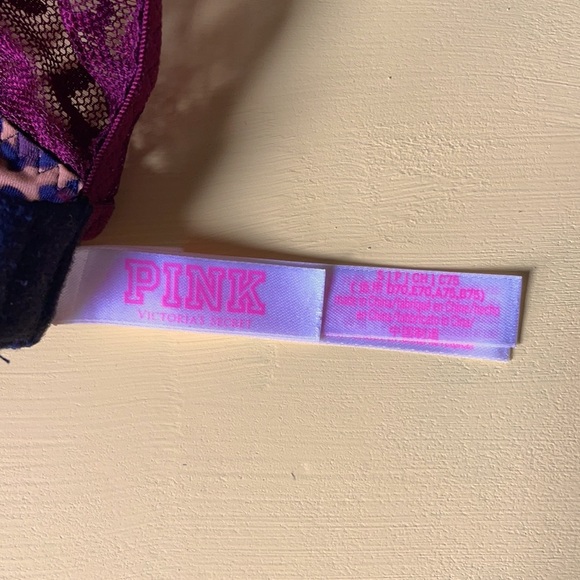 PINK (Victoria’s Secret) Lightly Lined Bra. Size S. Cheetah Print Burgundy 🍰🐆 - Picture 5 of 7